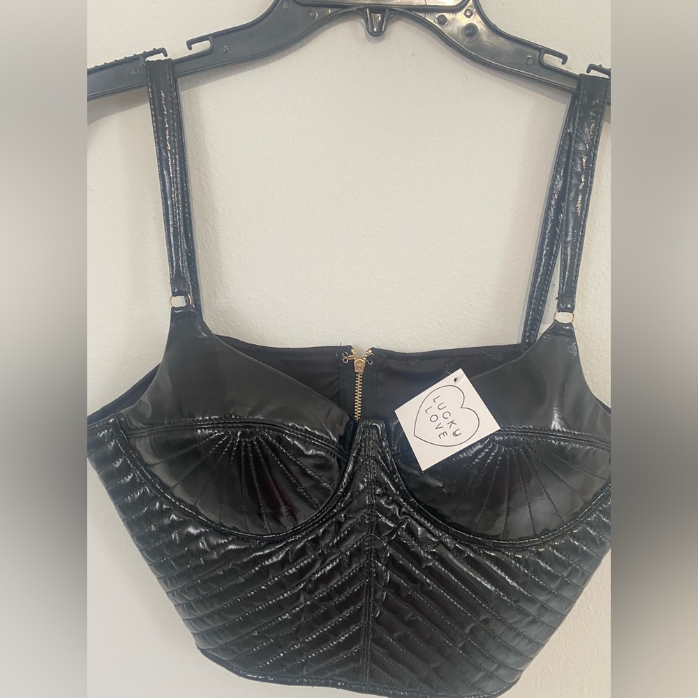 Leather crop top